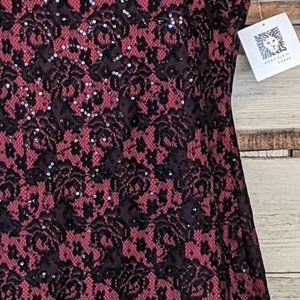 Anne Klein Dresses - Anne Klein Red w/ Black Sequins Dress sz 8 NWT Anne Klein Dresses - Anne Klein Red w/ Black Sequins Dress sz 8 NWT